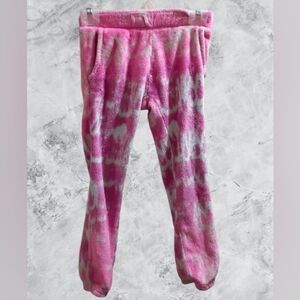 Pre Loved Girls Small SO Pink and White Fleece Pants